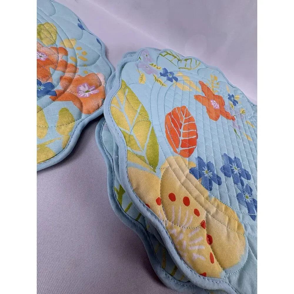 Sonoma Spring Cottage Cotton Scallop Edge Placemats Set of 8
